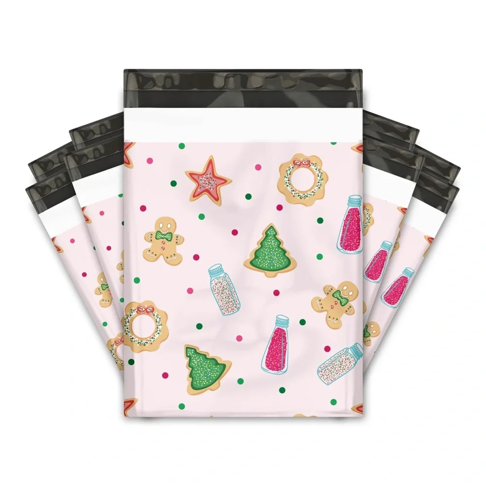 Christmas Cookie Poly Mailers 10x13 Pack of 25